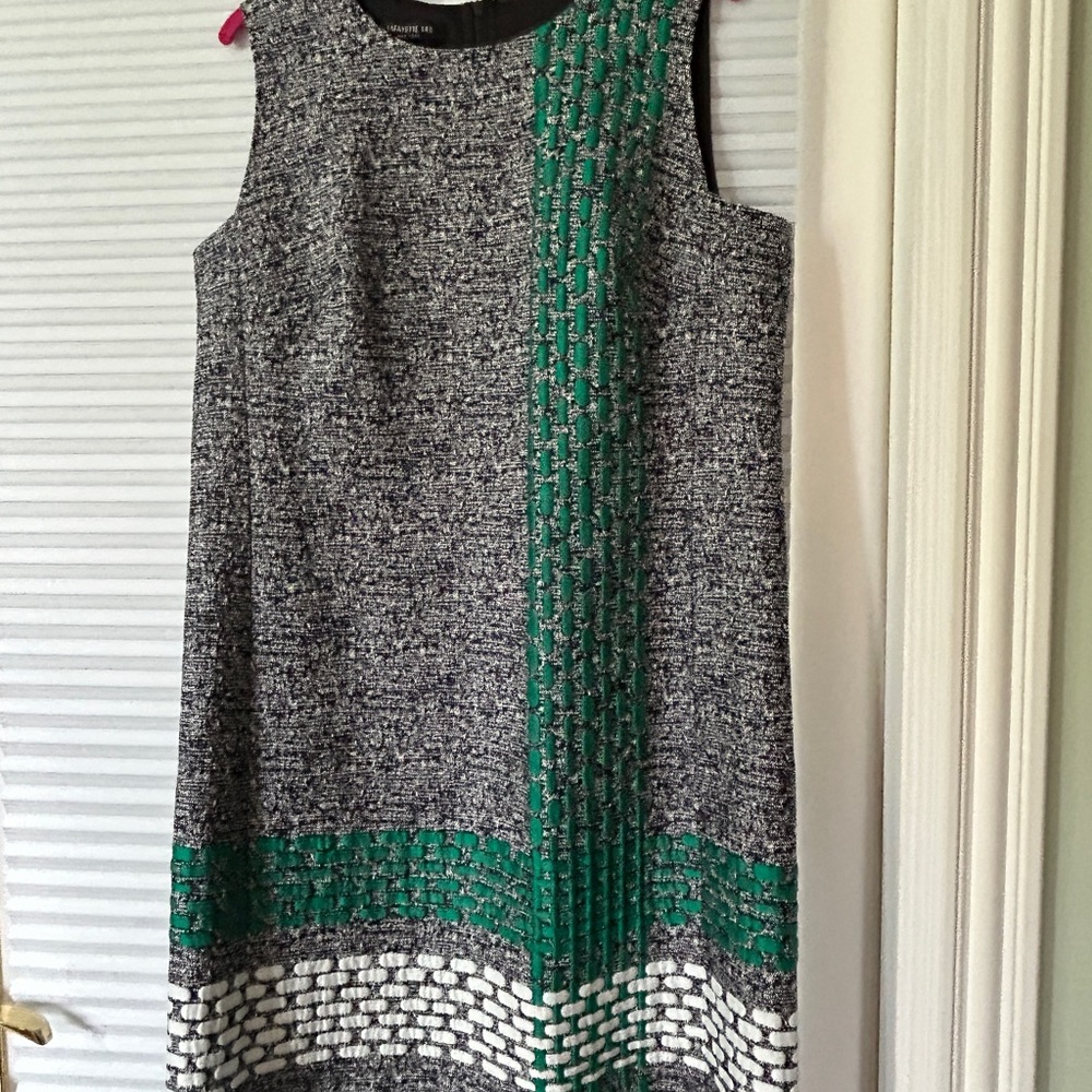 Lafayette 148 New York Black and White Sleeveless Sheath Dress